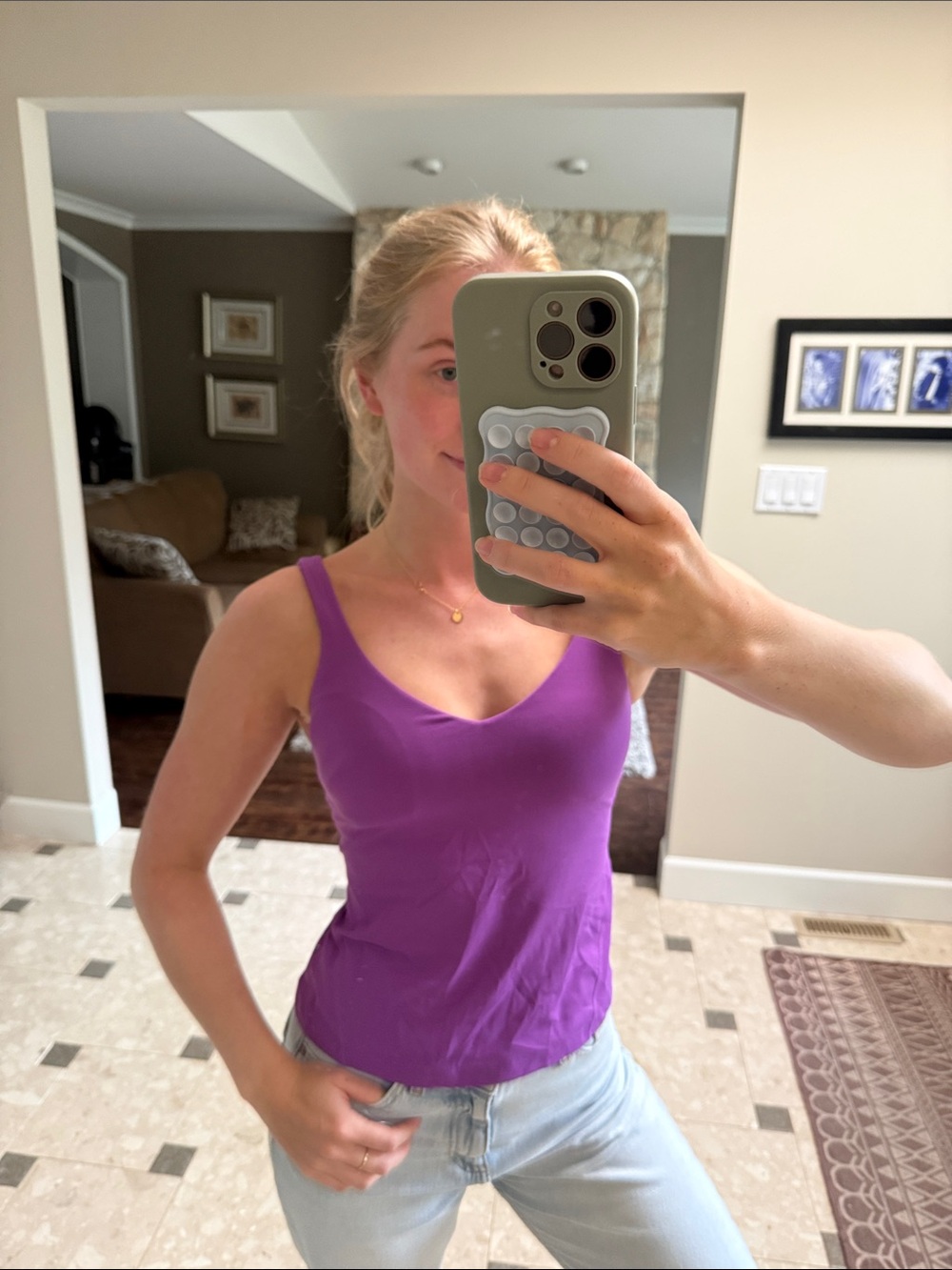 lululemon athletica Women's Purple V-Neck Tank